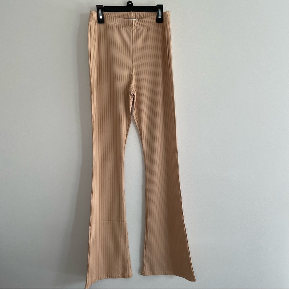Topshop Ribbed Flare Skinny Pants